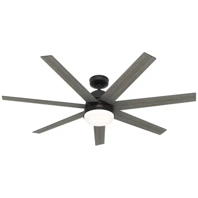 Hunter 60"  Phenomenon Matte Black Led Smart Ceiling Fan In Gray