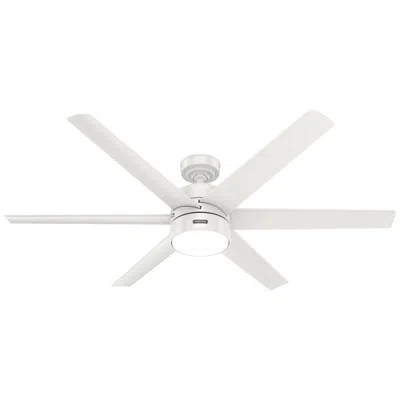 Hunter 60"  Solaria Led Damp Rated White Ceiling Fan With Wall Control
