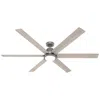 Hunter 72"  Gravity Matte Silver Led Smart Ceiling Fan In Gray
