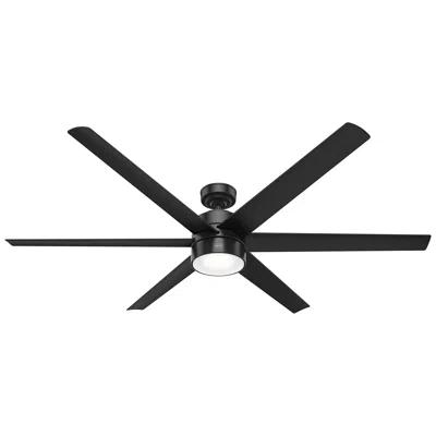 Hunter 72"  Solaria Matte Black Damp Rated Large Fan With Wall Control