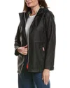 Hunter Abbey Rubberized Short Rain Jacket In Black