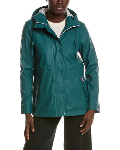 Hunter Abbey Rubberized Short Rain Jacket In Blue