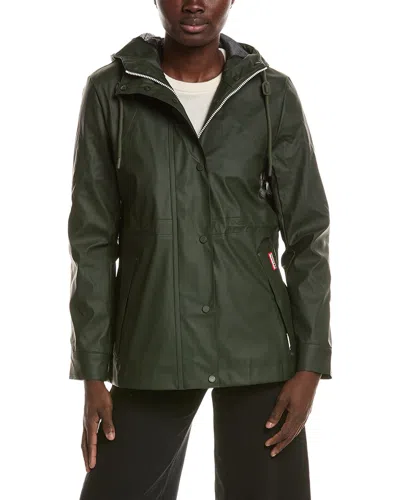 Hunter Abbey Rubberized Short Rain Jacket In Green