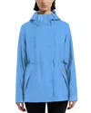 Hunter Abbey Short Rubberized Rain Jacket In Blizzard Blue