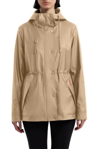 Hunter Abbey Short Rubberized Rain Jacket In Brown