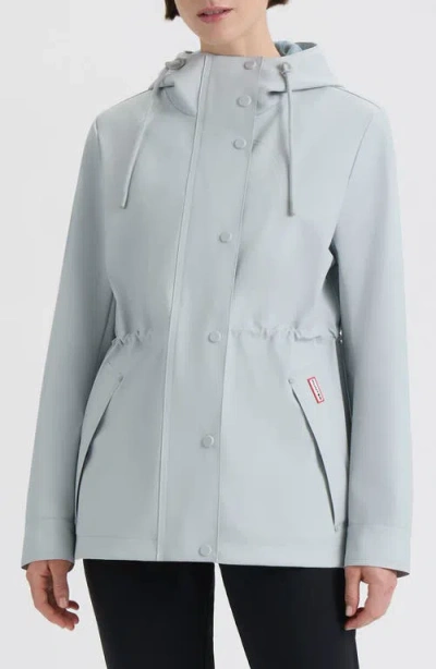 Hunter Abbey Short Rubberized Rain Jacket In Gray