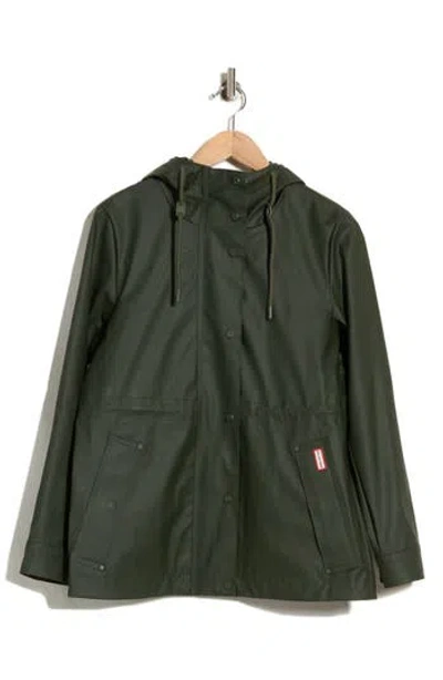 Hunter Abbey Short Rubberized Rain Jacket In  Green