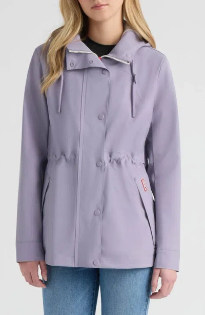Hunter Abbey Water Repellent Rubberized Rain Jacket In Purple