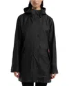 Hunter Women's Hooded Rubberized Waterproof Rain Coat In Black