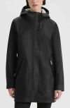 Hunter Acacia Rubberized Water-repellent Rain Jacket In Black
