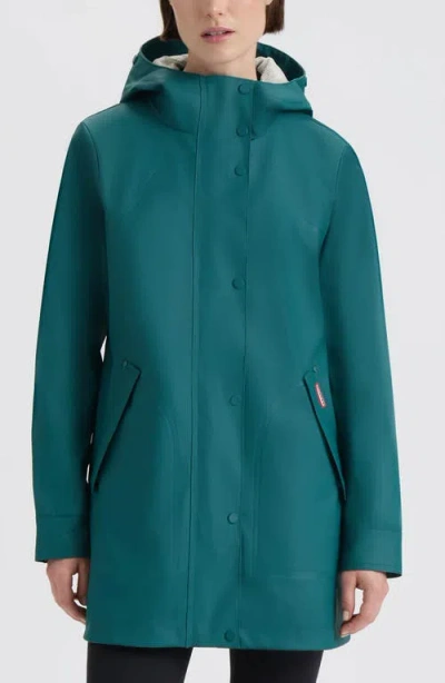 Hunter Acacia Rubberized Water-repellent Rain Jacket In Green