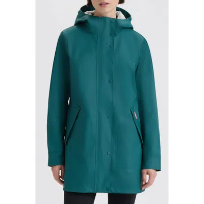 Hunter Acacia Waterproof Rubberized Raincoat In Green