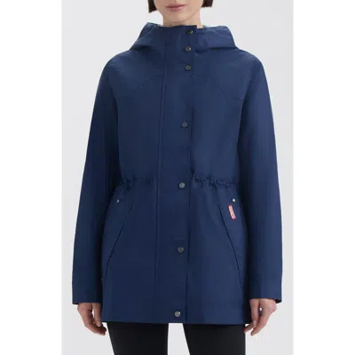 Hunter Adela Hooded Waterproof Jacket In Blue