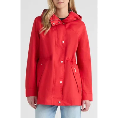 Hunter Adela Hooded Waterproof Jacket In Red