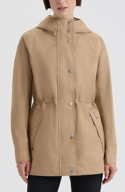 Hunter Adela Water Repellent Cotton Canvas Hooded Jacket In Neutral