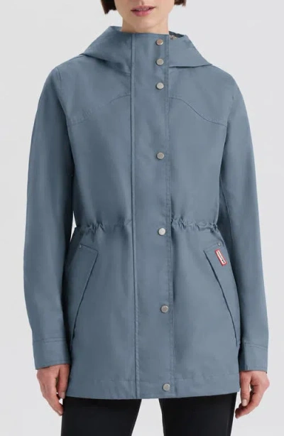 Hunter Adela Water Repellent Cotton Canvas Hooded Jacket In Blue