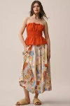 Hunter Alexis Pleated Linen Blend Skirt In Multi
