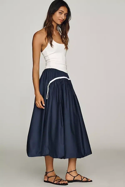 Hunter Allegra Cotton Midi Skirt In Blue