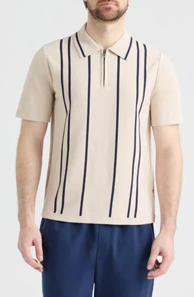 Hunter Alsen Half Zip Polo Sweater In Neutral