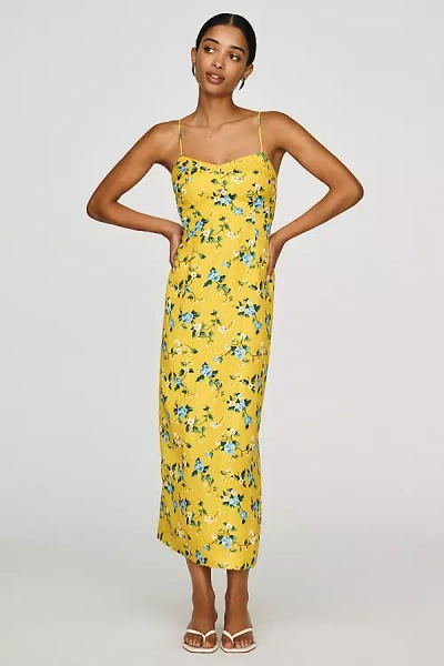 Hunter Amal Linen Midi Dress In Yellow