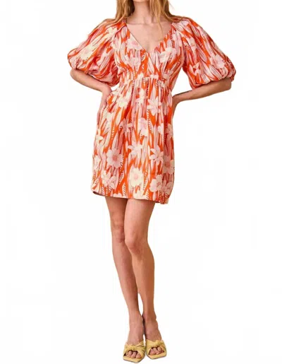 Hunter Andie V-neck Dress In Scarlet In Orange