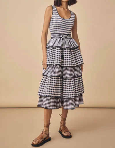 Hunter Andrea Dress In Black And White Gingham In Multi