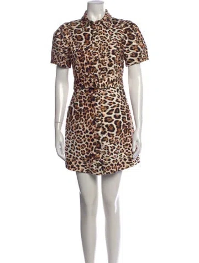 Pre-owned Hunter Animal Print Mini Dress In Neutrals