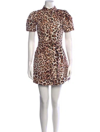 Pre-owned Hunter Animal Print Mini Dress In Neutrals