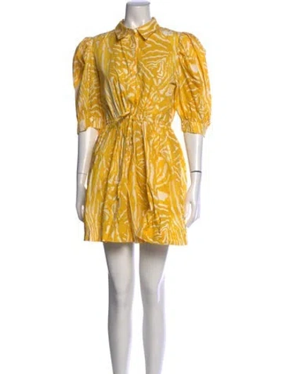 Pre-owned Hunter Animal Print Mini Dress In Yellow