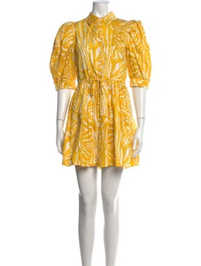 Pre-owned Hunter Animal Print Mini Dress In Yellow