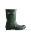 Hunter Original Short Low Heels Boots In Green