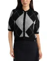 Hunter Argyle Short Sleeve Cardigan In Multi