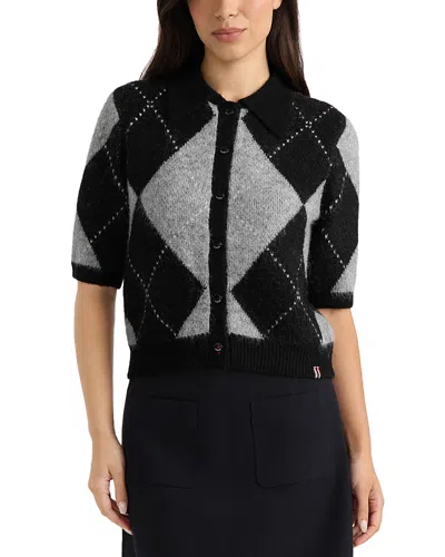 HUNTER ARGYLE SHORT SLEEVE CARDIGAN