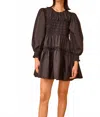 Hunter Arley Long Sleeve Dress In Onyx In Black