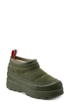 Hunter Askern Waterproof Suede Platform Bootie In Loch Olive