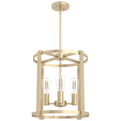 Hunter Astwood Alturas Gold With Clear Glass 4 Light Chandelier Light