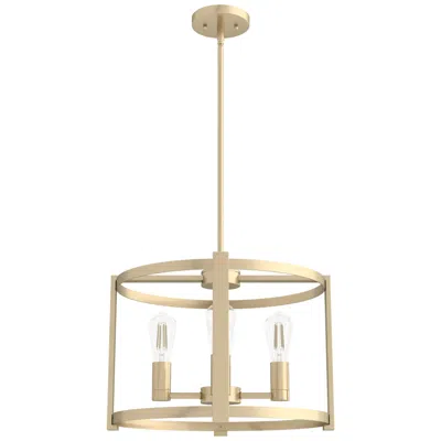 Hunter Astwood Alturas Gold With Clear Glass 4 Light Chandelier Light