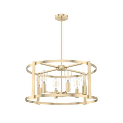 Hunter Astwood Alturas Gold With Clear Glass 6 Light Chandelier