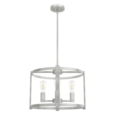 Hunter Astwood Brushed Nickel With Clear Glass 4 Light Chandelier Light