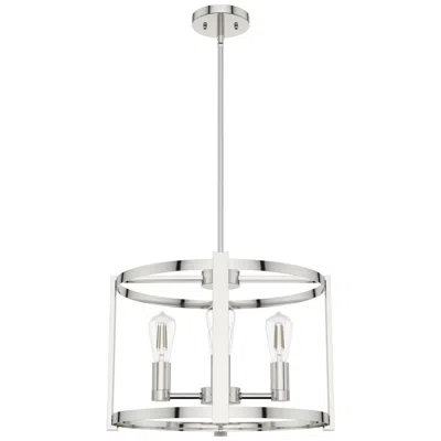 Hunter Astwood Polished Nickel With Clear Glass 4 Light Chandelier Light