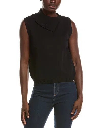 Hunter Asymmetric Collar Sweater In Black