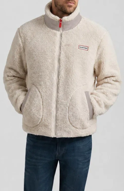 Hunter Aurthur Faux Shearling Jacket In Neutral