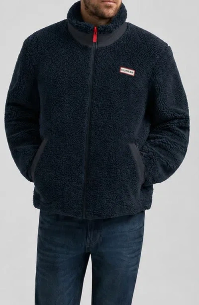 Hunter Aurthur Faux Shearling Jacket In Blue