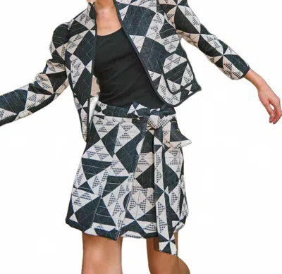 Hunter Bay Mini Skirt In Quilted Gingham In Multi