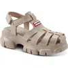 Hunter Belah Lug Sole Fisherman Sandal In Brown