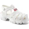 Hunter Belah Lug Sole Fisherman Sandal In White