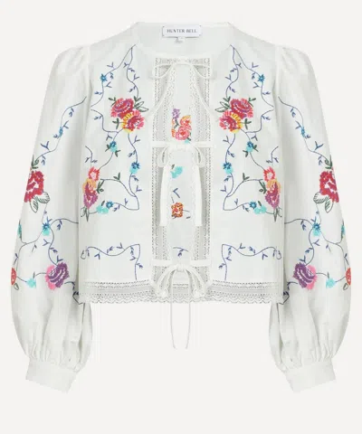 Hunter Bell Women's Katie Embroidered Tie-front Top