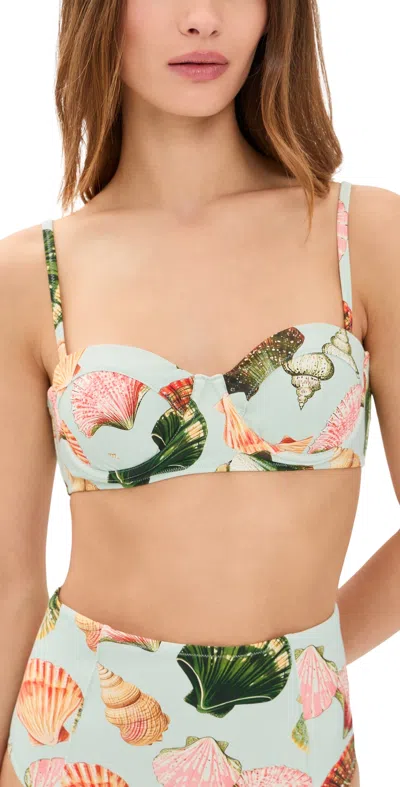 Hunter Bermuda Bikini Top Somers Shell Mint In Blue