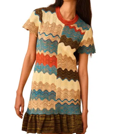 Hunter Bernadette Dress In Autumn Wave In Multi