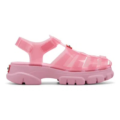 Hunter Big Kids Belize Casual Closed Toe Strappy Sandals 4 Medium Pink Translucent